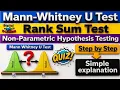 Mann Whitney U Test Rank Sum Test Non Parametric Test How To perform the Mann-Whitney U Test