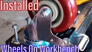 5 Minute DIY How To Installing Caster Wheels On A Shop Work Bench Table Amazon s ENJUCOM 4 Casters