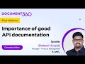 Webinar on the Importance of Good API Documentation