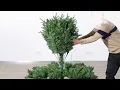 11ft Pre-Lit Green Full Fir Christmas Tree 3200 LED 9-Mode Lights Foot Pedal-2014600202
