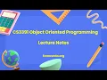 CS3391 Object Oriented Programming Notes PDF Download