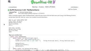Java Practice It 3 22 TheNameGame method basics Scanner scan next string replace charAt