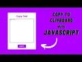 Copy Text with HTML CSS and JavaScript How to Copy Text to Clipboard using HTML CSS JavaScript