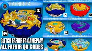 GLITCH FAFNIR F4 GAMEPLAY COMPLETE ALL FAFNIR QR CODES BEYBLADE BURST APP TOTAL BURST