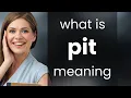 Pit what is PIT meaning