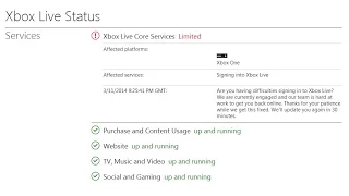 Xbox live core services are down