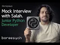 Mock Interview with Salah for a Junior Python Developer Role