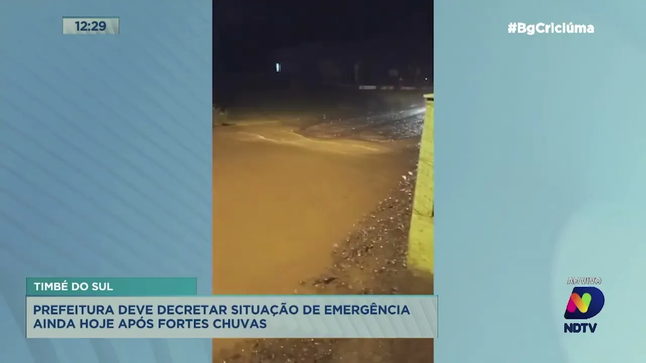 Após fortes chuvas, Timbé do Sul deve decretar situação de emergência nesta quinta-feira