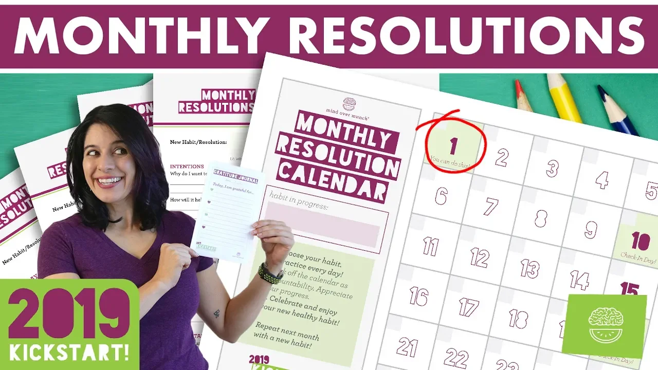 Set Monthly, not Yearly Resolutions! + FREE PRINTABLE! #kickstart2019