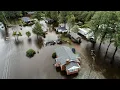 Drone shows widespread flooding in Kinston NC following Hurricane Florence