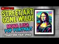 Mona Lisa Graffiti Printable Wall Art - Colorful Pop Art Portrait