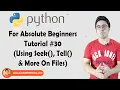 Seek tell More On Python Files Python Tutorials For Absolute Beginners In Hindi