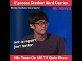 Singaporean Student Hard Carries His Team On UK TV Quiz Show