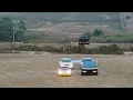 Alef flying car flying over Tesla Roadster and Tesla Cybertruck (not AI, real video)