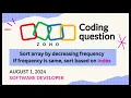 ZOHO LATEST CODING QUESTION LEVEL 2 SOFTWARE DEVELOPER AUGUST 1 2024
