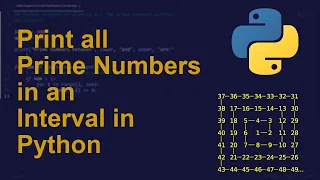Print all Prime Numbers in an Interval in Python Python Examples Python Coding Tutorial