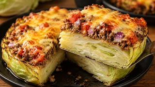 Air Fryer Cabbage Steaks with Ground Beef & Cheese | Easy Dinner Recipe