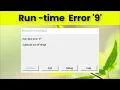 Microsoft Visual Basic - Run Time Error 9