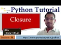 Python Tutorial for Beginners Closure in Python
