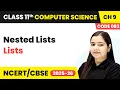 Nested Lists - Lists Class 11 Computer Science Chapter 9