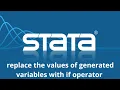 replace values of same variable using if operator in STATA