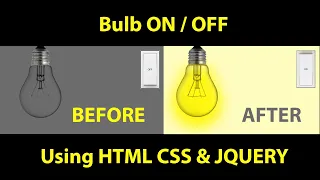 Bulb project in HTML CSS JQUERY How to turn A light Bulb on off with coding