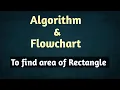 Algorithm and Flowchart to find Area of Rectangle Algorithm Flowchart