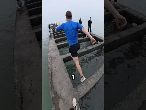 Teaching bro to jump across water