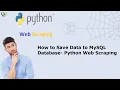 How to Save Data to MySQL Database - Python Web Scraping