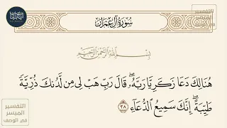 هنالك دعا زكريا ربه قال رب هب لي من سورة آل عمران ايه رقم 38 ماهر المعيقلي 