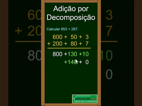 Adição por Decomposição - Resumão Vestibulandia #matematica