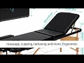 Naipo Portable Massage Table Professional Adjustable Folding Bed with 3 Sections Wooden Frame