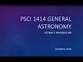 General Astronomy Lecture 1 - Introduction
