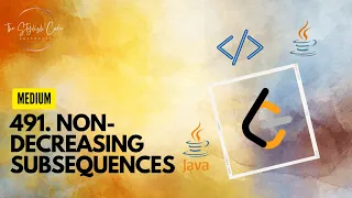 Non-decreasing Subsequences LeetCode 491 Medium Java Code