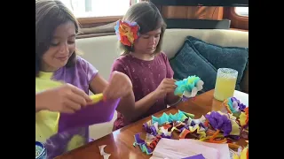 Día de los Muertos Flowers with Boat Kids