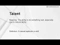 Talent Meaning