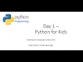 01 Day 1 Checking the Python with Print Python CodingKid