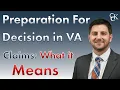 Preparation for Decision in VA Claims What It Means