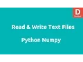 Python Numpy Read Write Text Files