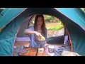 Download Lagu YOUNG GIRL SOLO CAMPING IN HEAVY RAIN AND BATH IN BEAUTIFUL WATERFALL 1