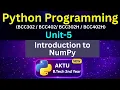 U5L2 NumPy Features and Benefits NumPy Array vs List AKTU Unit-5 BCC302 BCC402 Eduglue