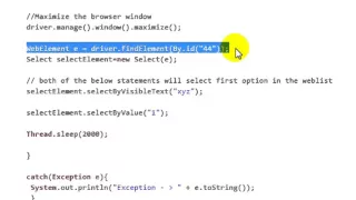 selecting a value from the dropdown in Selenium Webdriver