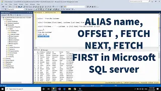 ALIAS name OFFSET FETCH FIRST FETCH NEXT in Microsoft SQL Server