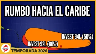Invest 92L e Invest 94L. ¿Serán la tormenta tropical Dolly y tormenta tropical Edouard?