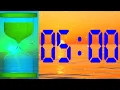 5 Minute Sand Countdown Timer with 432Hz Meditation Music Relaxation Study Break Workout 432hz