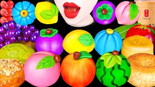 ASMR FRUITS RICE CAKE UNIQUE KOREAN BREADS BUBBLE TEA 직접만든 화과자, 딸기 찹쌀떡,  버블티 EATING SOUNDS MUKBANG먹방
