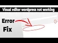 wordpress visual editor not working Fix 100 wordpress post editor toolbar missing