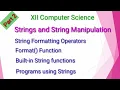 XII Computer Science Strings and String Manipulation Chapter 8 Part 2 Shyni pradeep