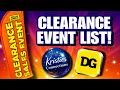 DOLLAR GENERAL CLEARANCE EVENT LIST DETAILS