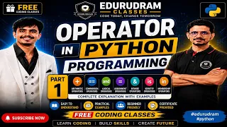 Operator in Python Programming Part 1 Python Programming Lecture 8 Free Coding Classes